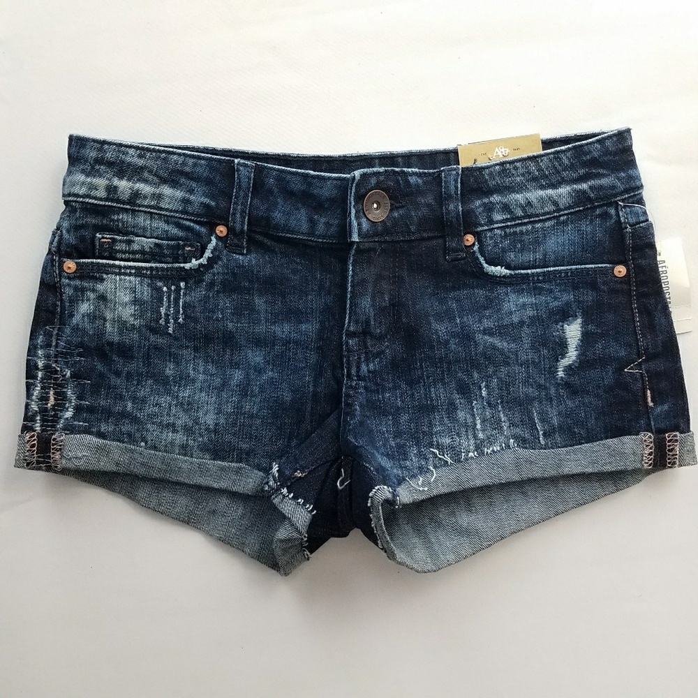 aeropostale low rise blue acid wash shorty shorts